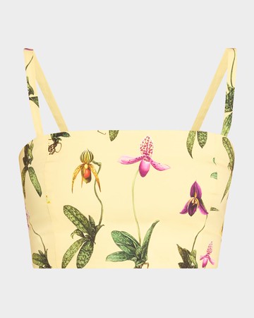 Orchid Print Poplin Cropped Tank