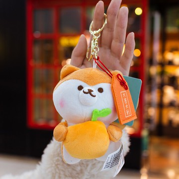 柴犬饅頭毛絨公仔鑰匙扣掛件創意個性男女士書包掛飾網紅車鑰匙鏈