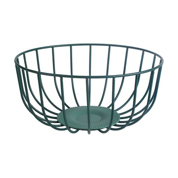 ibili 西班牙 直紋鏤空水果籃(墨森綠25cm) / 水果盤 水果籃 收納籃