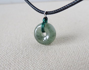 【金剛結】本命年【平安如意】冰綠烏雞翡翠韓國蠟線項鍊SE19招財