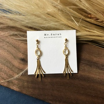 黃銅耳環_漫舞(可改夾)