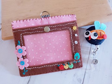 蚊子款證件夾+識別證套組.悠遊卡套組.不織布~