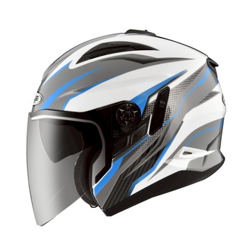 ZEUS 瑞獅 ZS 613B AJ33 白藍 內墨鏡 通風透氣 半罩 3/4罩 安全帽