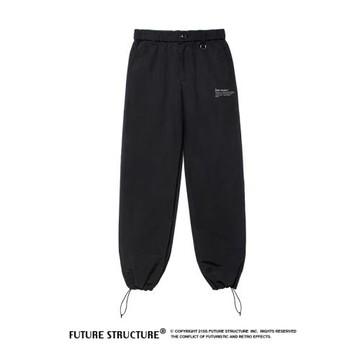 未來結構夏季透氣垂感運動寬松工裝褲男女抽繩束腳褲潮牌休閑長褲