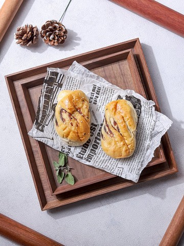 實木日系復古長方形托盤美食蛋糕點心面包烘焙食品攝影拍攝道具
