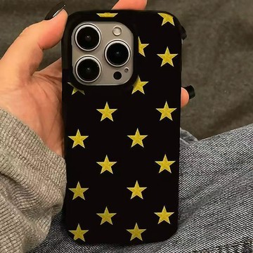 防摔殼 ins風全屏五角星適用iPhone16promax軟12蘋果14適用13半包11果凍 臺灣出貨 🚀生日禮物🎁