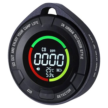 ADAMOUTDOOR 隨身一氧化碳溫濕度偵測器 (0~500 ppm)  黑色  1個