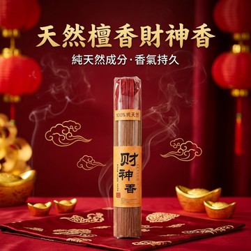 【聚寶盆來了studio】天然檀香立香 招財進寶補運改運 拜拜拜神供佛禮佛竹籤香 家用薰香淨化