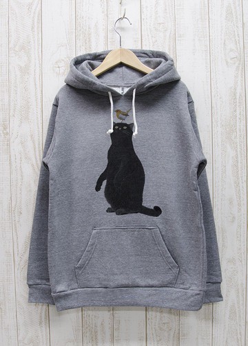 疊疊樂黑貓 連帽衫 羅賓 炭灰色 / R018-P-GR