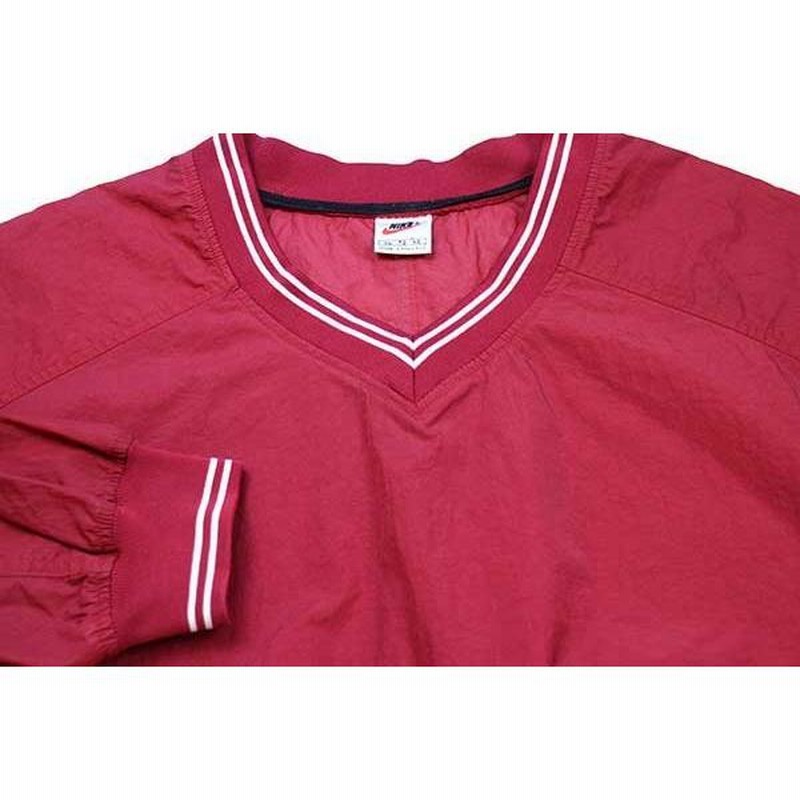 ☆90s NIKEナイキ ワンポイント Vネック プルオーバー ナイロン
