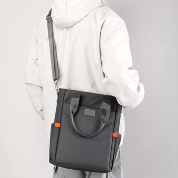 跨境新款豎款差旅手提單肩包簡約休閑大容量薄款電腦包男士斜挎包