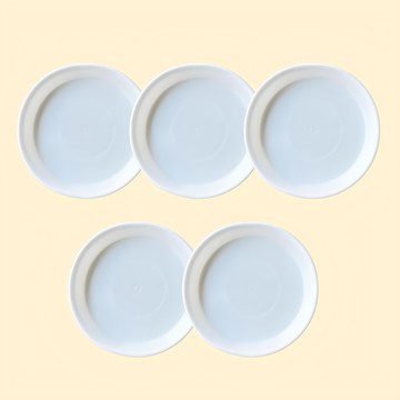 Anplant 圓形花盆底盤 5入  5件  1號(10×2cm)  白色