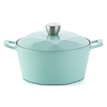 NEOFLAM Carat系列 陶瓷雙握把湯煮鍋組  28cm  薄荷綠  1組