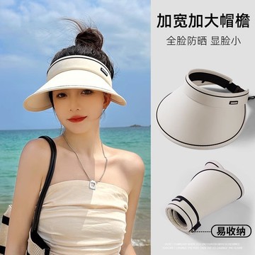 臺灣出貨UPF50+夏季大帽檐防曬帽女uv防紫外線空頂遮陽帽騎行遮臉太陽帽
