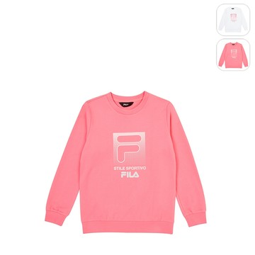 【FILA】KIDS 女童款 長袖圓領T恤-玫紅 5TEY-8911-PC