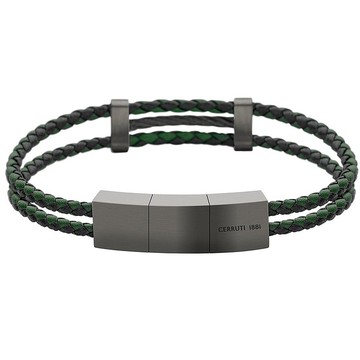 CERRUTI 1881 限量2折 編織不銹鋼皮革手 全新專櫃展示品