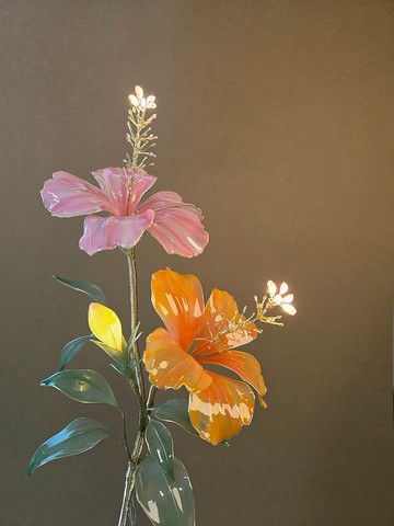 【誕生花燈】3月・扶桑花。小夜燈。生日禮物