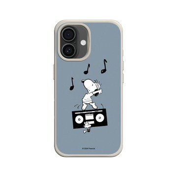 iPhone 16 SolidX 貝殼灰 - 史努比 Snoopy - 隨音樂搖擺吧！