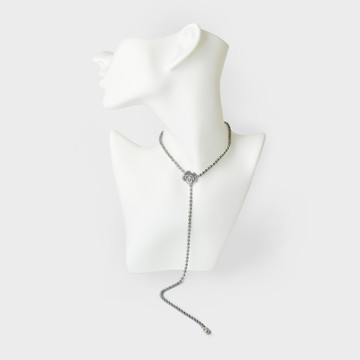 SO NICE 山茶花釦垂墜珍珠項鍊