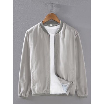 秋季棒球領夾克外套男寬松薄款春秋潮流茄克加絨加厚休閑上衣褂子