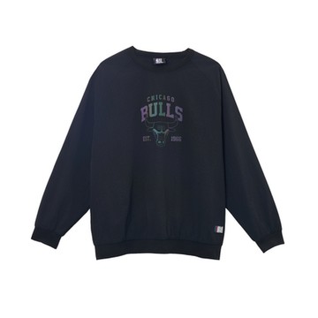 NBA 寬版 風衣 變色龍 套頭長袖 公牛隊 黑色-3455149120