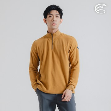 ADISI 男半門襟OceanPure溫控消臭抗靜電保暖衣 AL2421040-琥珀黃