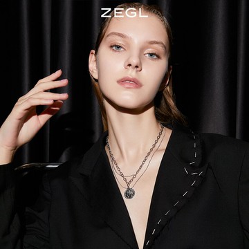 ZENGLIU疊戴衛衣項鏈女ins潮男小眾嘻哈風甜酷毛衣鎖骨鏈配飾飾品