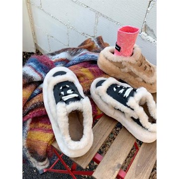 趙露思同款厚底毛毛鞋2025冬季新款女鞋加絨保暖防寒內增高棉鞋潮