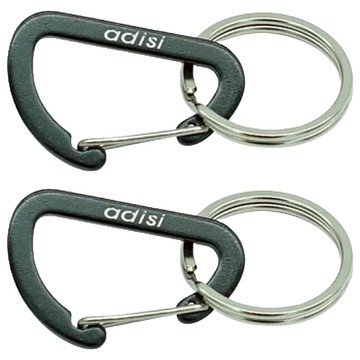 ADISI D型鋁鉤環 AS20030 4mm 陽極黑 輕巧耐用 鑰匙圈 登山露營  2個