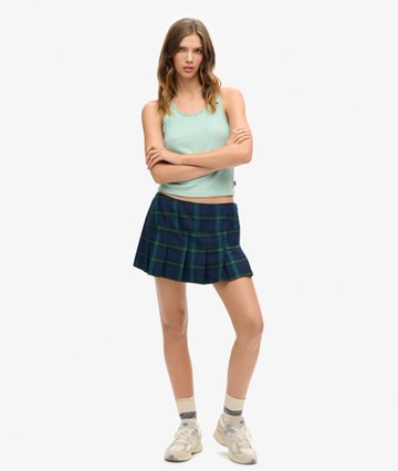 Superdry Women's Women's Check Pleat Mini Skirt Navy / Stanton Check - Size: 12 Size: 8