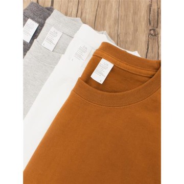 249g高支精梳棉T恤男純棉夏季精梳棉全棉美式復古純色超大碼短袖