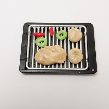 牛排、燒烤、燒烤食品、微型食品、收藏品、可愛物品、玩具、模擬食品。