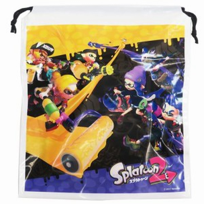 スプラトゥーン 2 ビニール 巾着 ポリ きんちゃく イエローvsブルー Nintendo 30 34 10cm キャラクター グッズ メール便可 通販 Lineポイント最大1 0 Get Lineショッピング