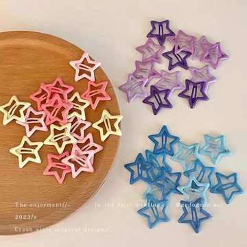 mori🎀moriy2k多巴胺彩色五角星星小髮夾子女頭飾兒童可愛劉海側邊碎髮卡子