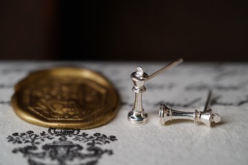 925銀國際象棋耳環 - 國王(E258)