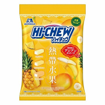 【江戶物語】森永 嗨啾 HI-CHEW 熱帶水果夾心糖 68g 軟糖 香蕉/鳳梨/芒果風味 期間限定 日本原裝進口