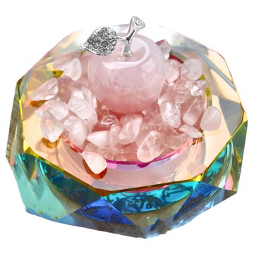 命運好好玩 湯鎮瑋粉晶蜜果桃花擺鎮 桃花靈氣 佛母心咒護持能量 梳妝台擺放招桃花  粉色  1個