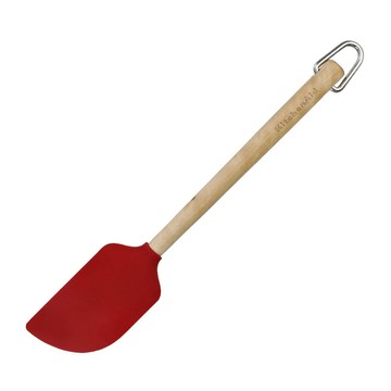 KitchenAid 美國 不沾鍋木柄矽膠刮刀(櫻桃紅31.5cm) / 攪拌刮刀 奶油刮刀 抹刀