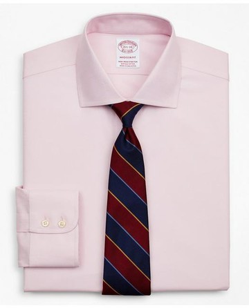 Brooks Brothers Men's Stretch Madison Relaxed-Fit Dress Shirt, Non-Iron Royal Oxford English Collar | Pink | Size 15½ 36