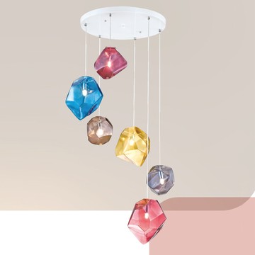 彩色手工玻璃造型吊燈 F37-21-93241