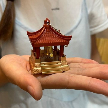 🌞包包優選寶藏品🌟🌟敲鐘玩具撞鐘發聲掛件涼亭子敲鐘擺件上班人解壓神器創意整蠱玩具🌞