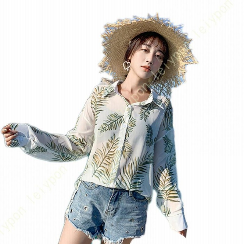 ハワイ風 ハビーチウェア アロハシャツ レディース 花柄 ハワイ風 シャツ ビーチシャツ プリントシャツ おしゃれ 着痩せ 海辺 トップス 女性用 カジュアル ハワイ風 ハビーチウェア アロハシャツ レディース 花柄 ハワイ