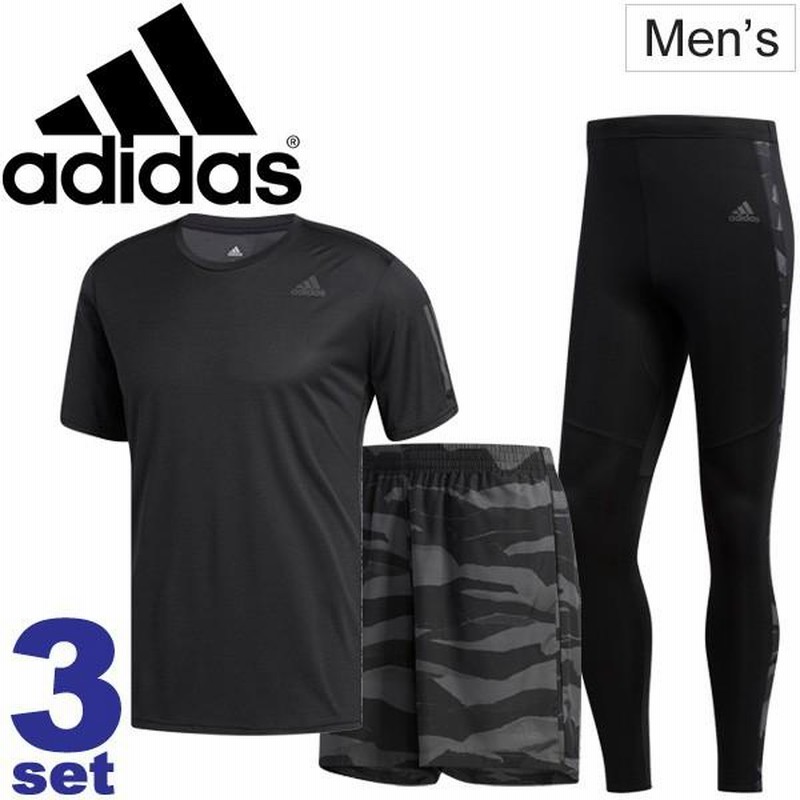 ランニングウェア 3点セット メンズ アディダス adidas 半袖Tシャツ