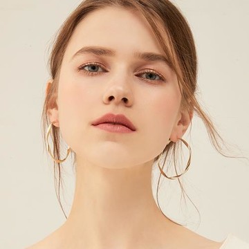 【Emi艾迷】歐美不規則大圈圈925銀針耳環