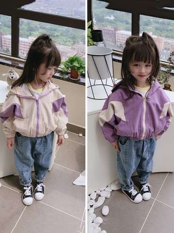 中小童氣質外套秋季新款 男女童寶寶運動風連帽帥氣百搭上衣1入