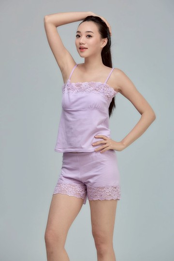 【成套家居服】晨曦薔薇・莫代爾棉拉歇爾蕾絲舒適背心・台灣製