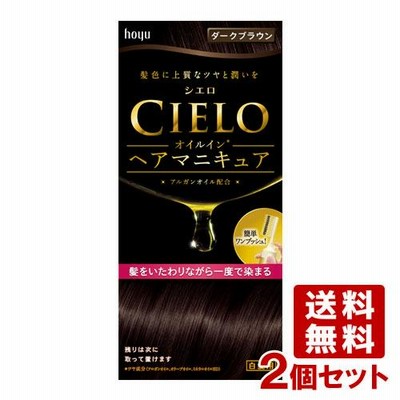 送料無料シエロ(CIELO) オイルインヘアマニキュア 白髪用 ダークブラウン×2個セット ホーユー(hoyu)