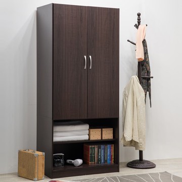 TZUMii雅緻二門二格衣櫥 衣櫃 衣物收納櫃 二門衣櫃-胡桃木色