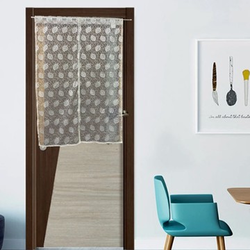 J&N 朵莉蕾絲雙開式門簾 100% 聚酯纖維 2入  125 x 90cm  米白