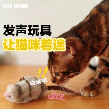 GiGwi 貴為貓玩具獵物系列發聲仿真觸動感應老鼠小鳥解悶玩具